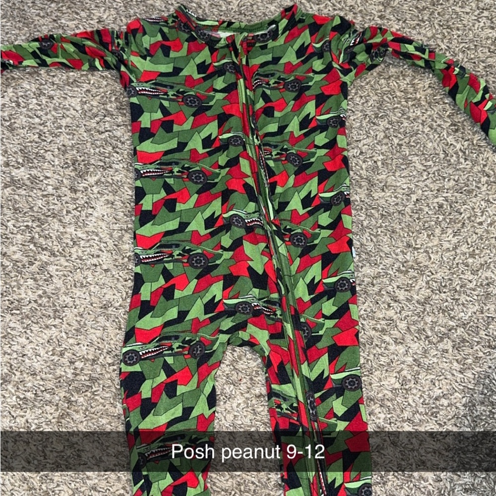 Posh Peanut Festive Red and Green Kids Footie